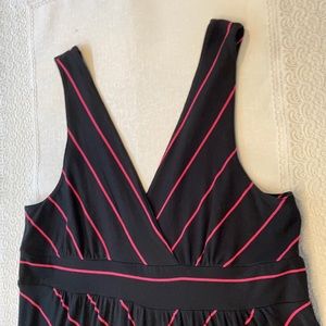 Torrid Black Maxi Dress w Hot Pink Stripes